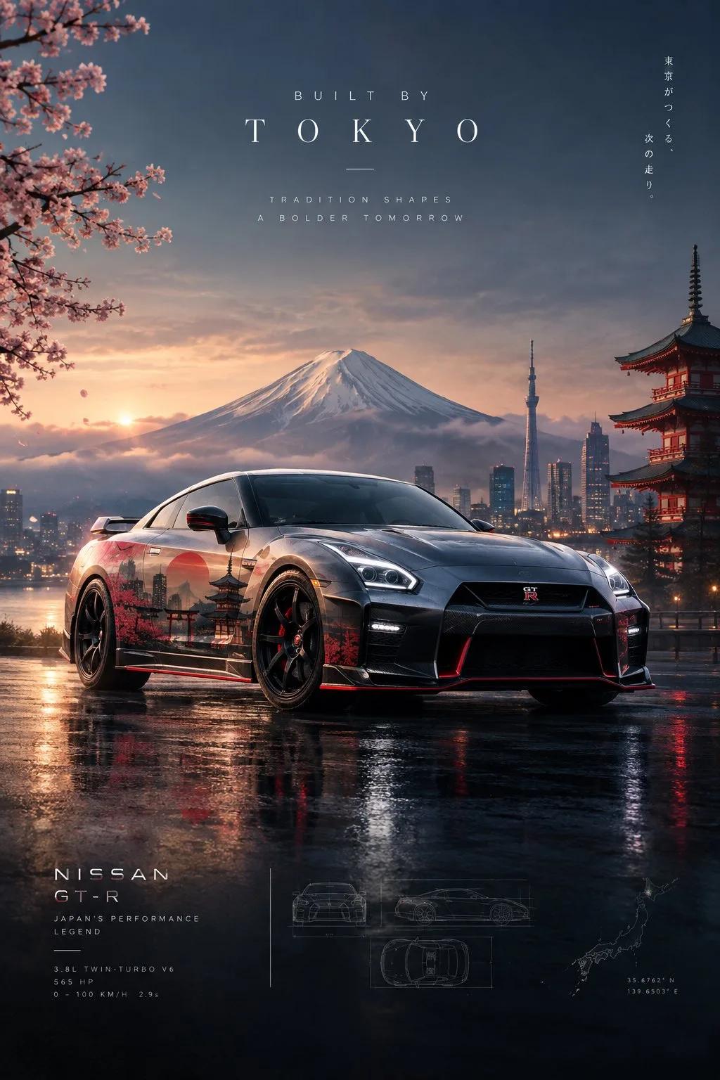 Cinematic City-Inspired Automotive Poster - Image prompt preview