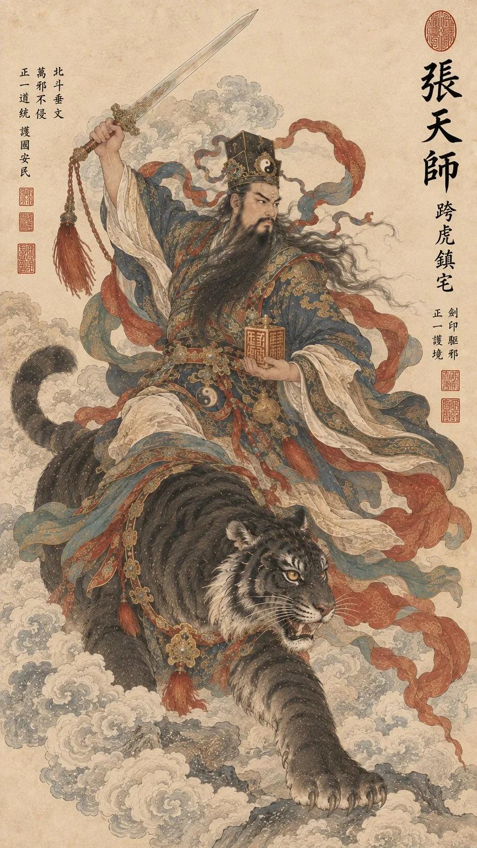 Eastern Deity Portrait in Gongbi Heavy-Color Style - Image prompt preview