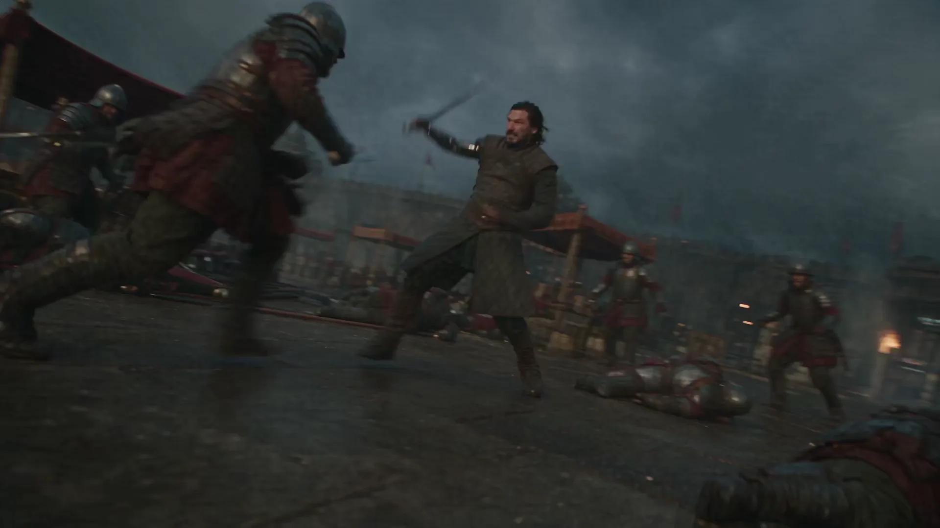Ultra-Photorealistic One-Armed Swordsman Fight - Video prompt preview
