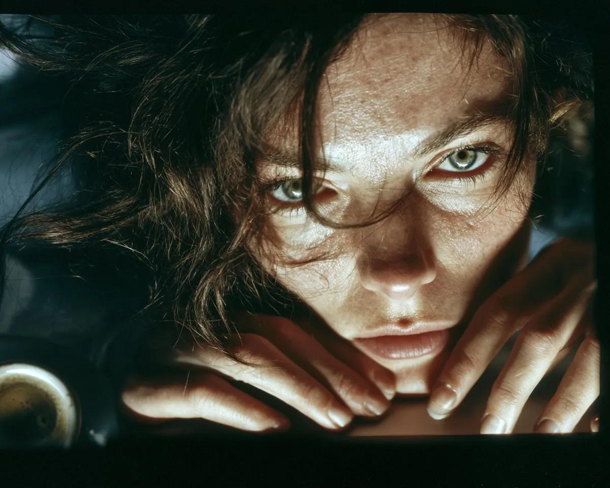 Scanography Portrait of a Woman at Dawn - Image prompt preview