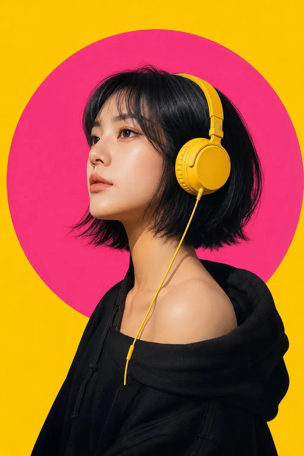 Confident East Asian Pop-Art Portrait - Image prompt preview