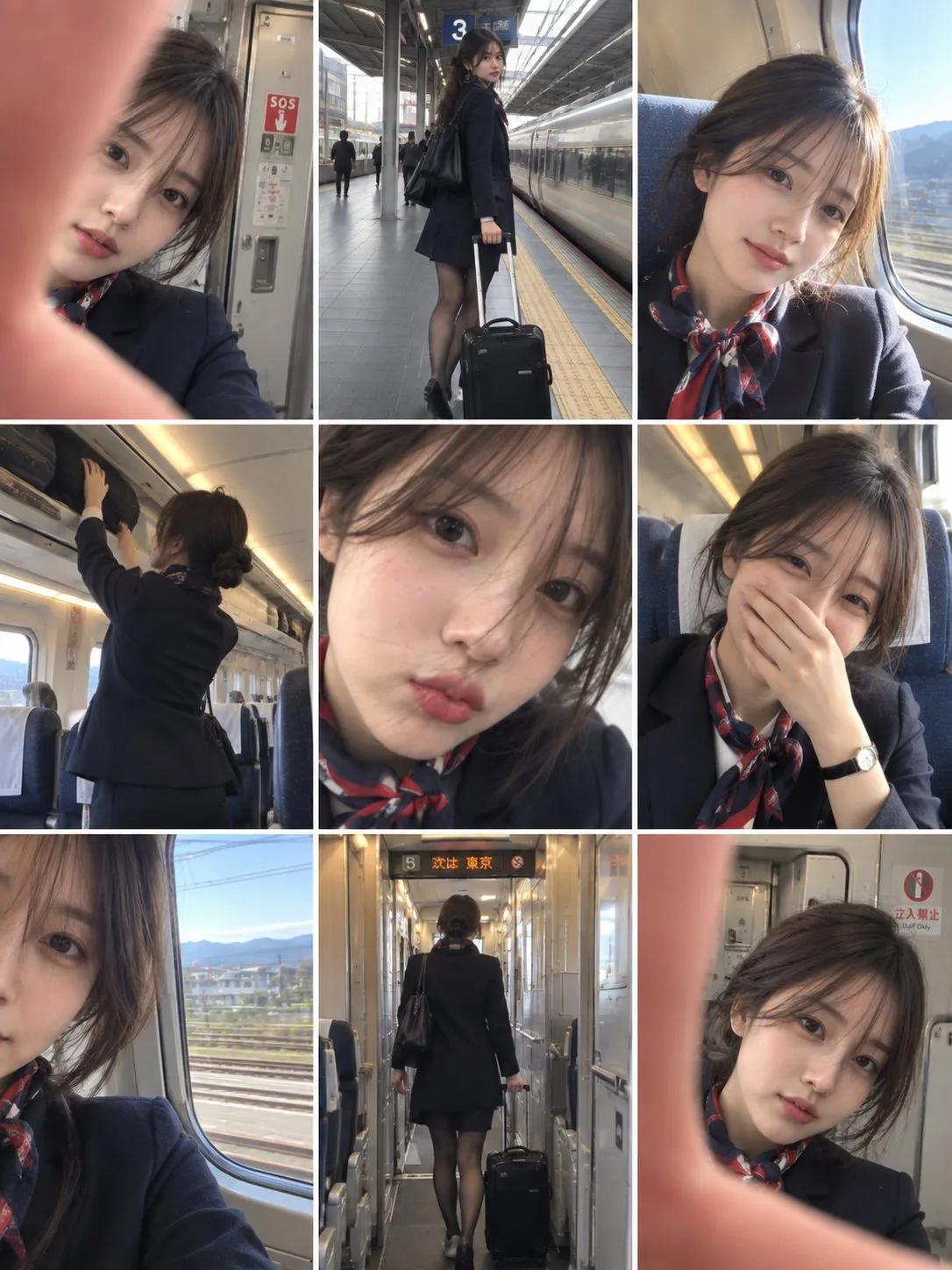 Train Attendant Smartphone Photo Collage - Image prompt preview