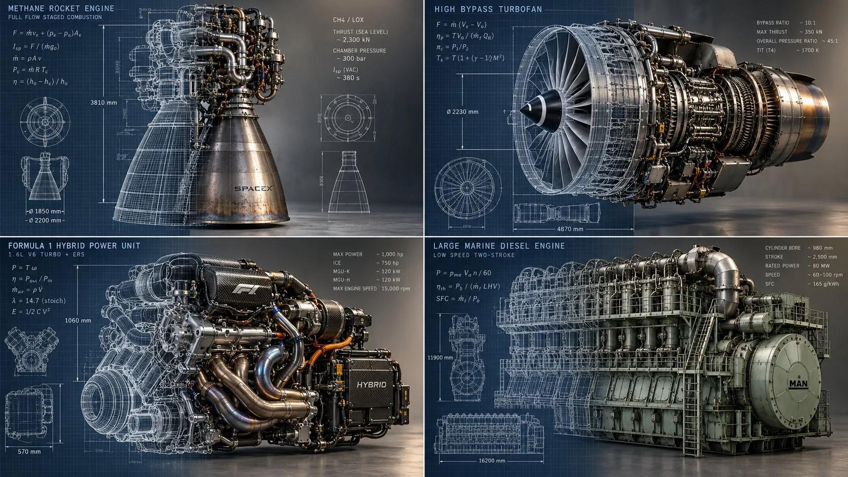 Isometric Engine Blueprint-to-Photoreal Grid - Image prompt preview