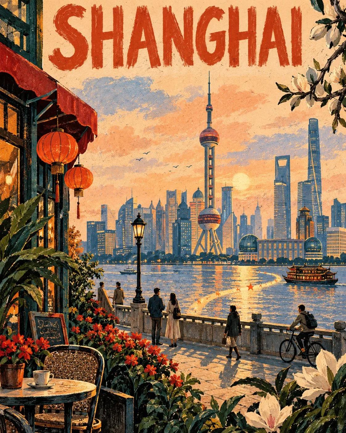 Vertical Emotional City Poster with Landmark - Image prompt preview