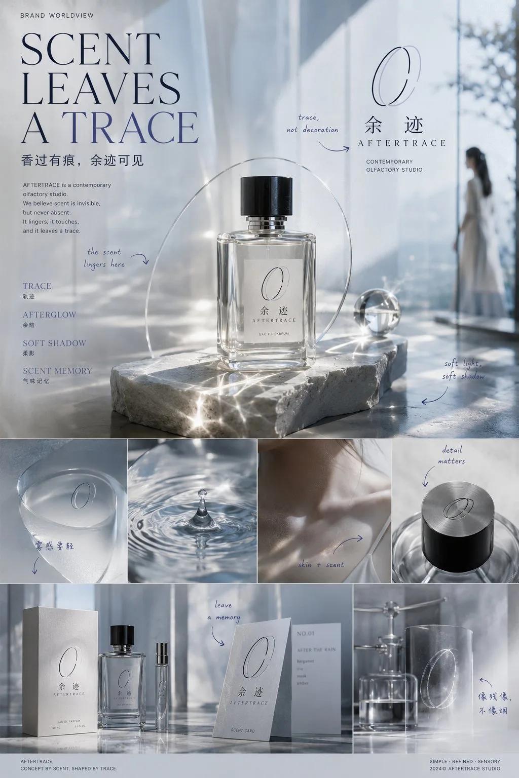 AFTERTRACE Perfume Brand Logo Proposal Set - Image prompt preview