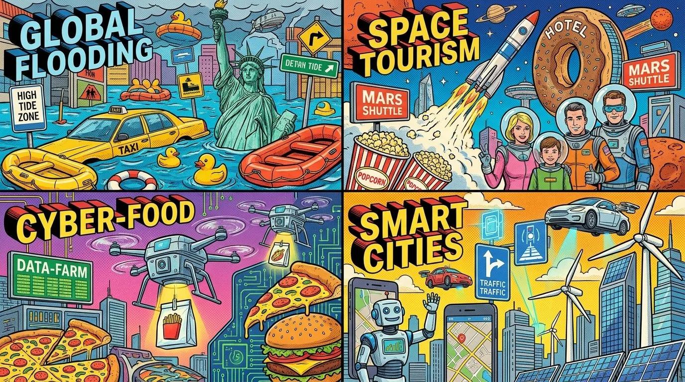 Maximalist Pop-Art Prediction Collage Poster - Image prompt preview