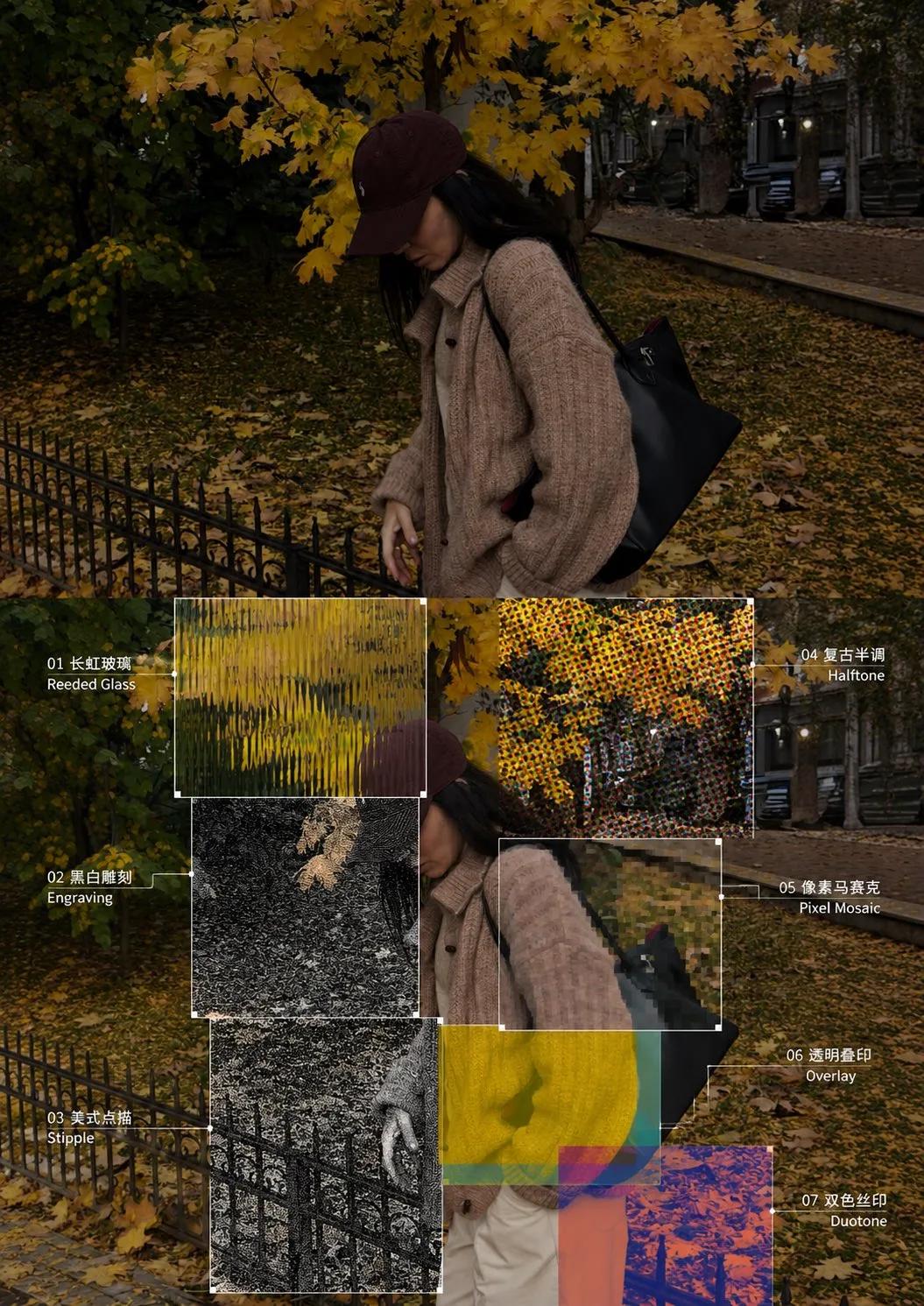 Swiss Editorial Diptych with Seven Experimental Texture Zones - Image prompt preview