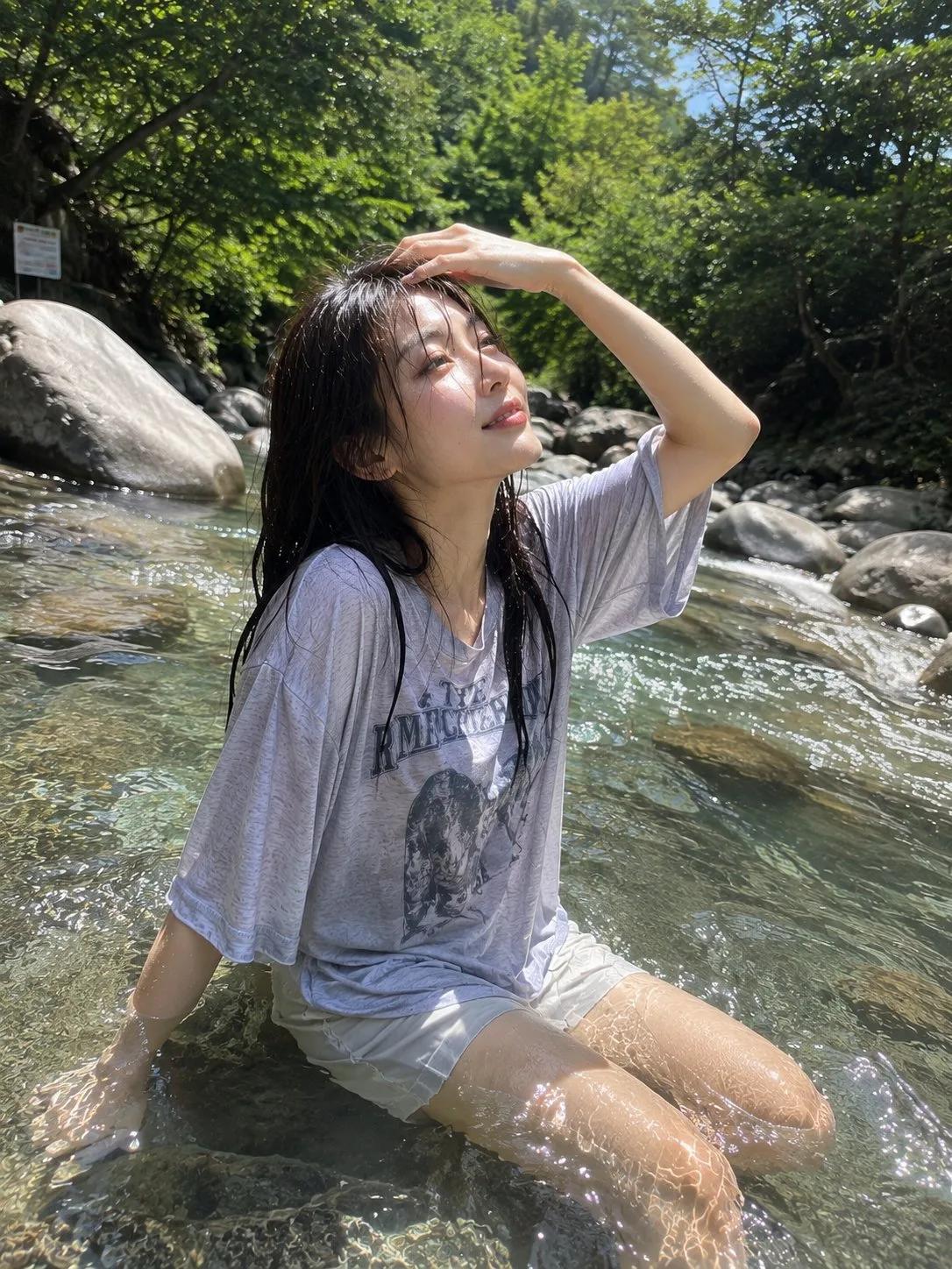 Candid Summer Stream Portrait - Image prompt preview