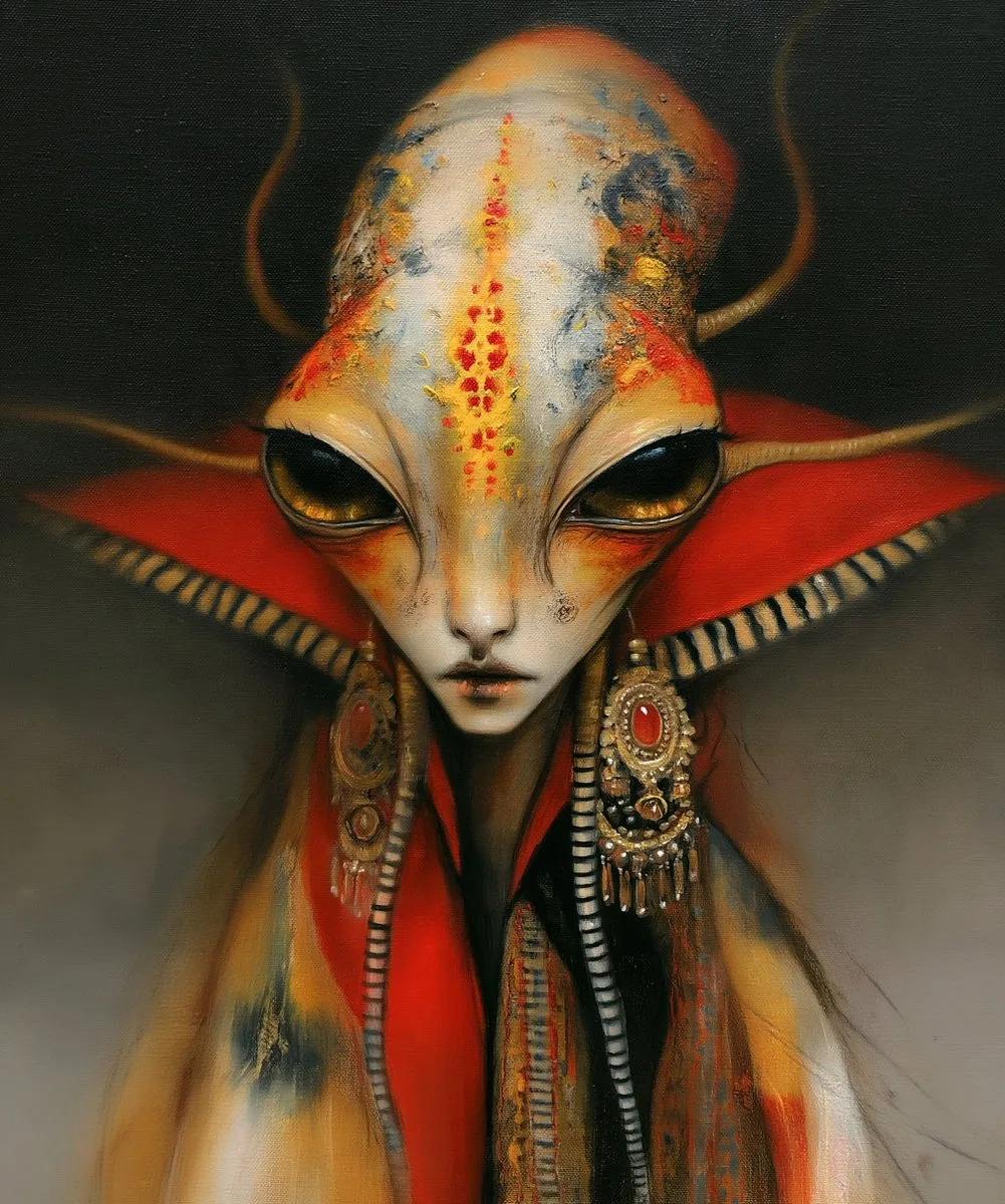 Alien Creature in Haute Couture - Image prompt preview