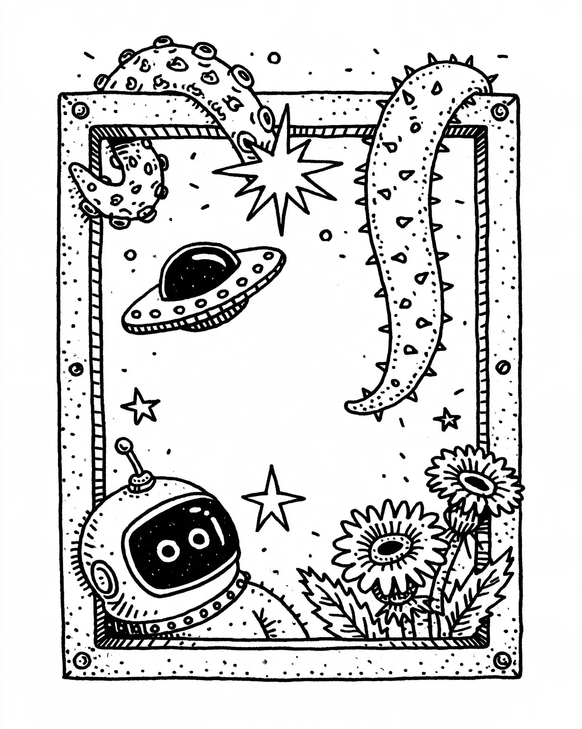 Atomic Age Line Art Frame - Image prompt preview