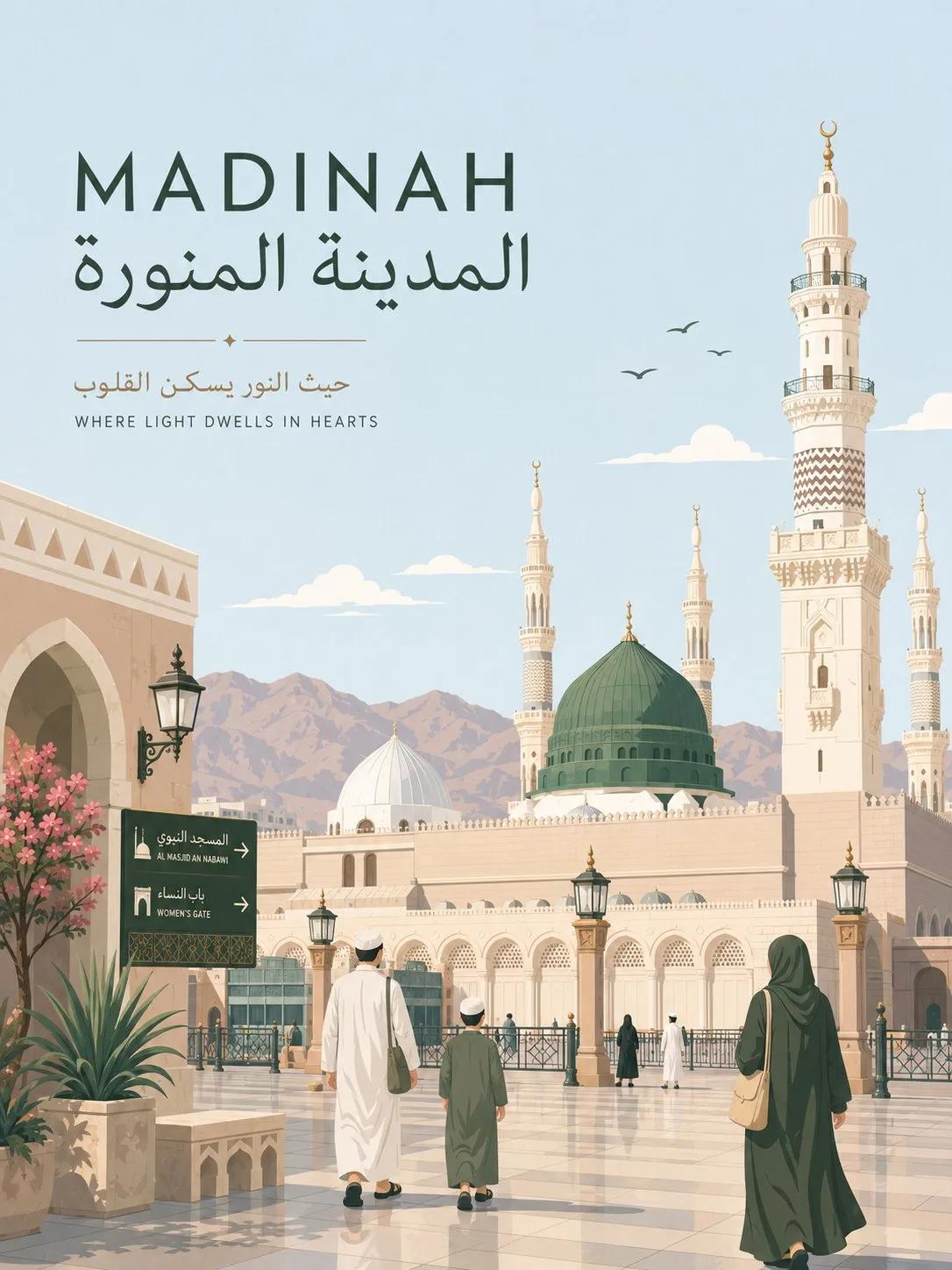 Minimalist Madinah Travel Poster - Image prompt preview