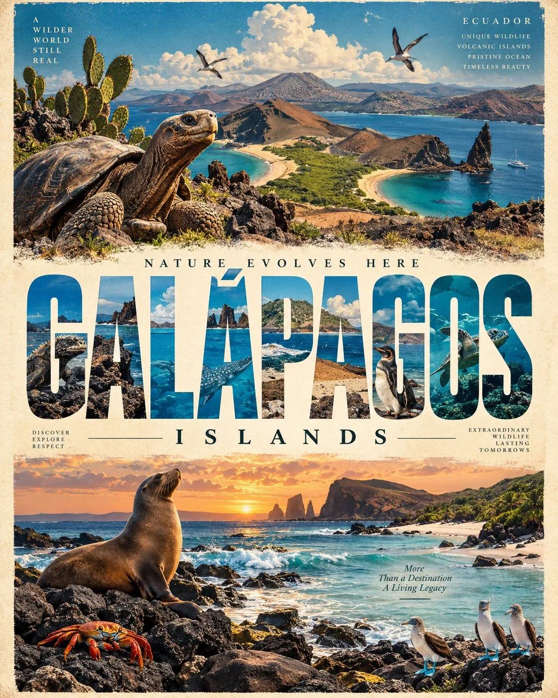Vintage Travel Poster with Image-Filled Typography - Image prompt preview