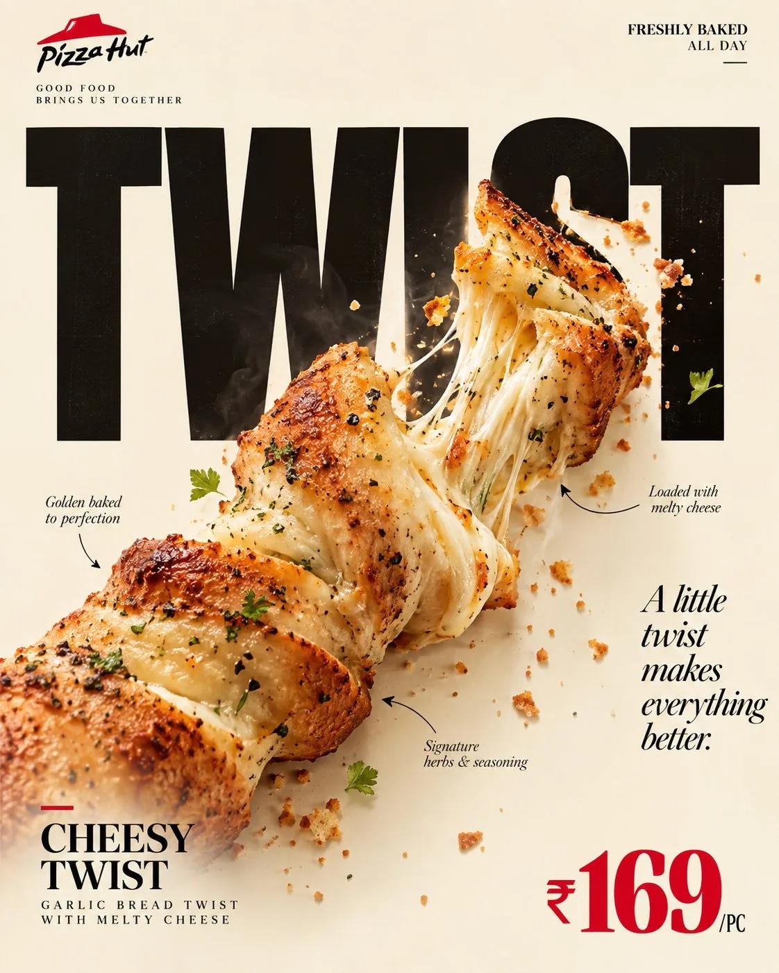 Editorial Food Poster with Typography Interaction - Image prompt preview
