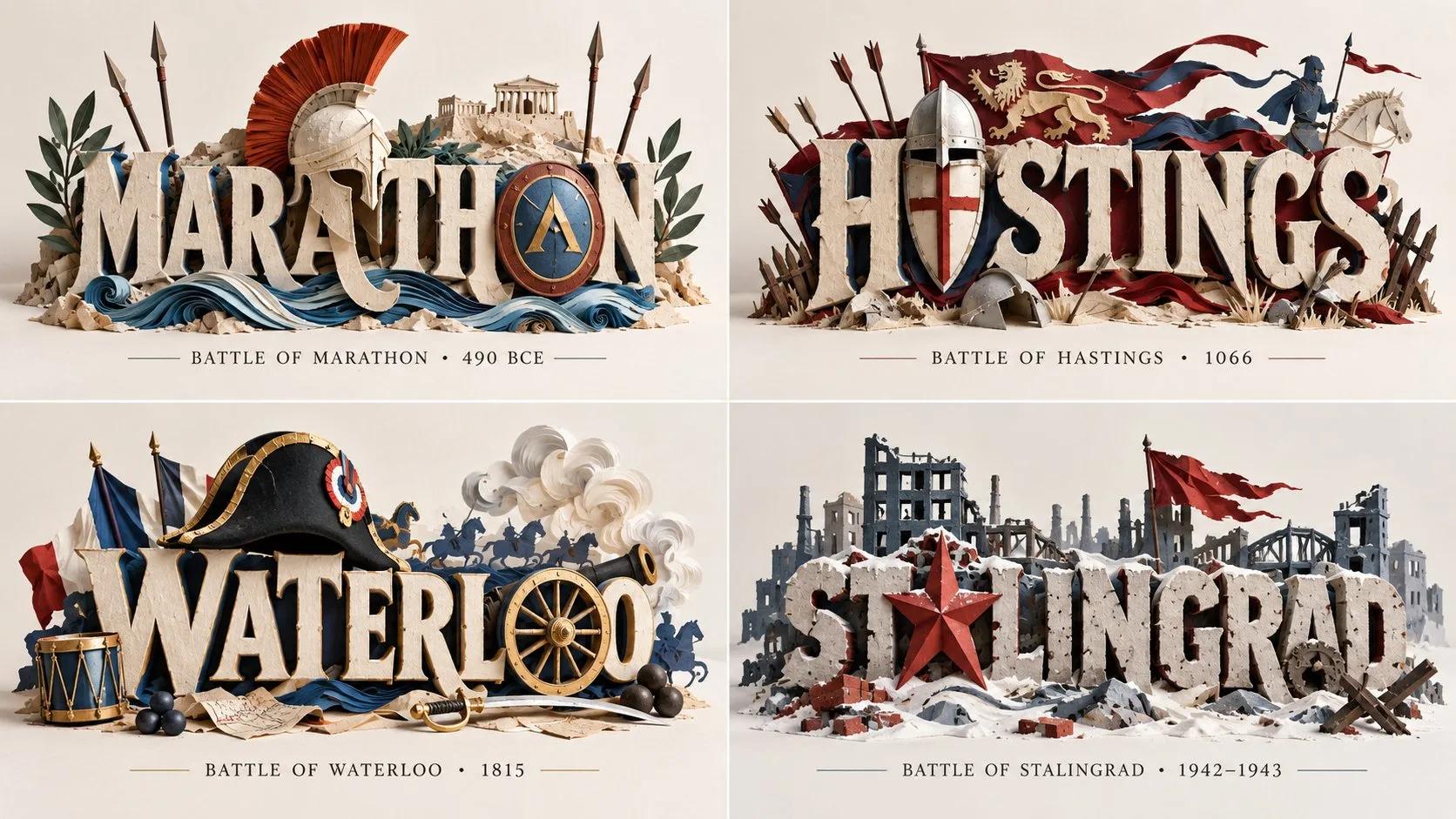 Paper-Medium Title System for Historical Battles - Image prompt preview