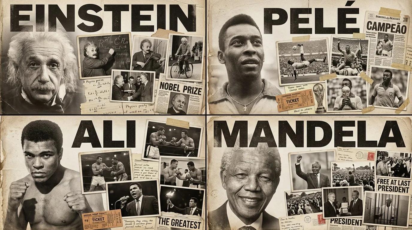 Documentary Montage Poster of Legendary Figures - Image prompt preview
