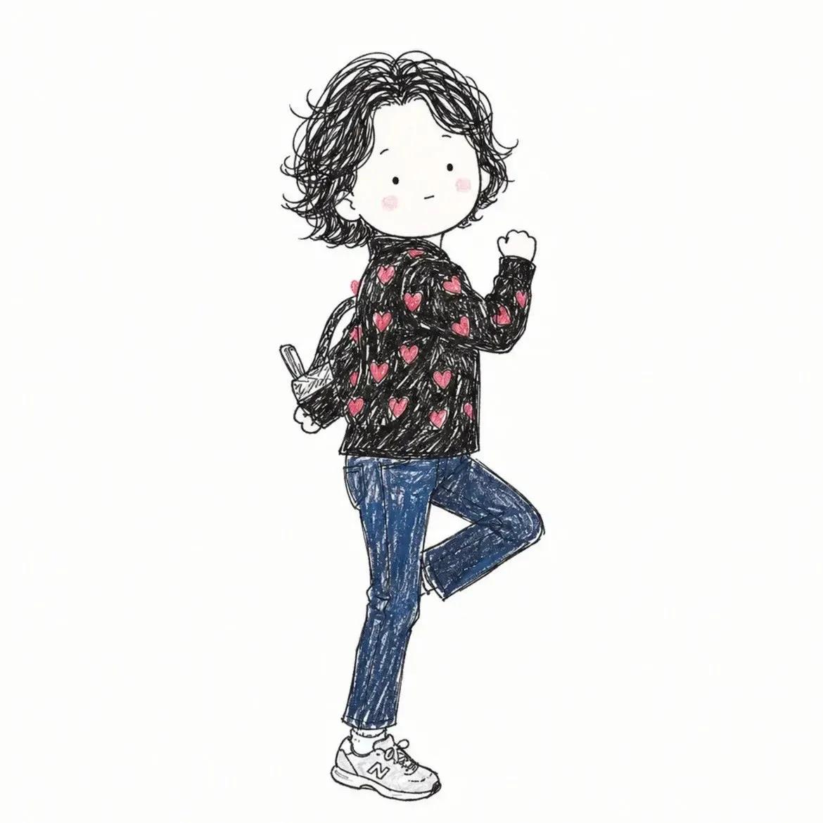 Hand-Drawn Doodle Character Illustration - Image prompt preview