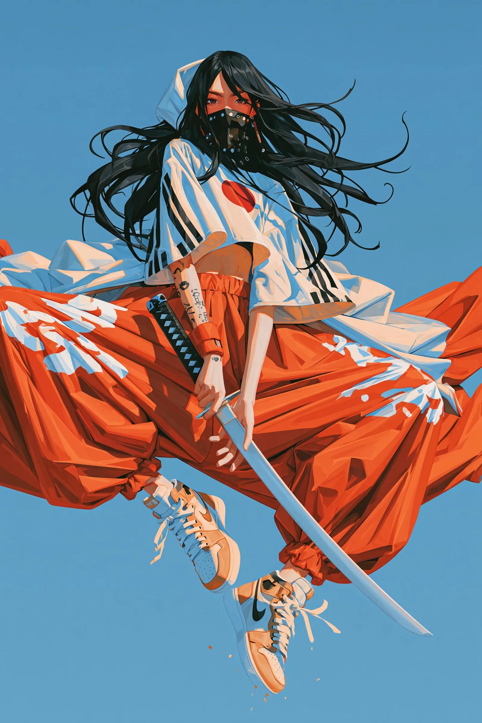 Mid-Air Sword Princess Character Concept - Image prompt preview