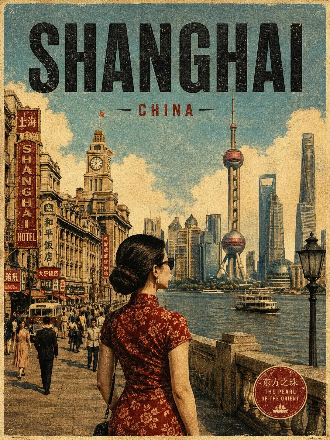 Mid-Century Vintage Travel Poster - Image prompt preview