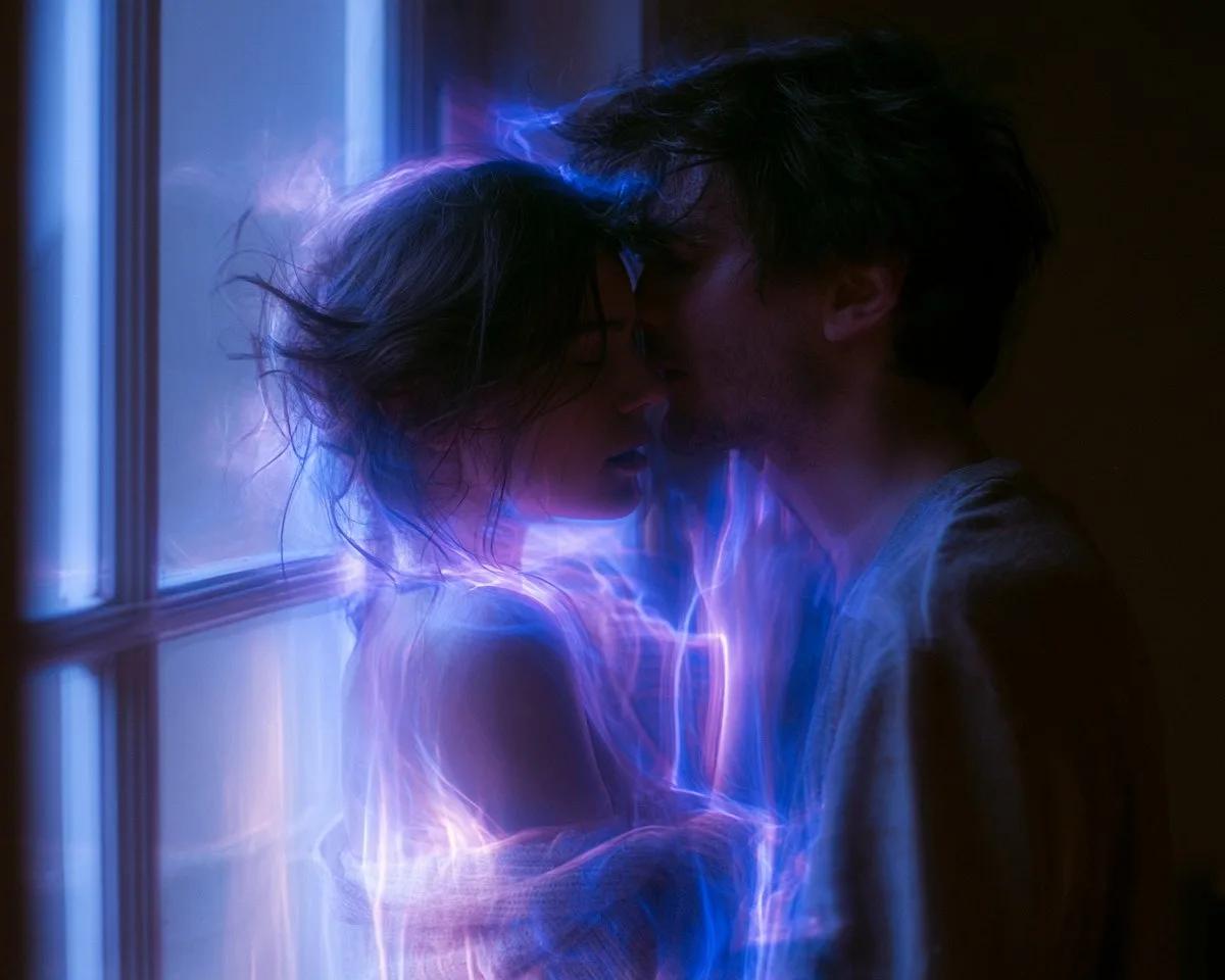 Kirlian-style Couple Awakening Portrait - Image prompt preview