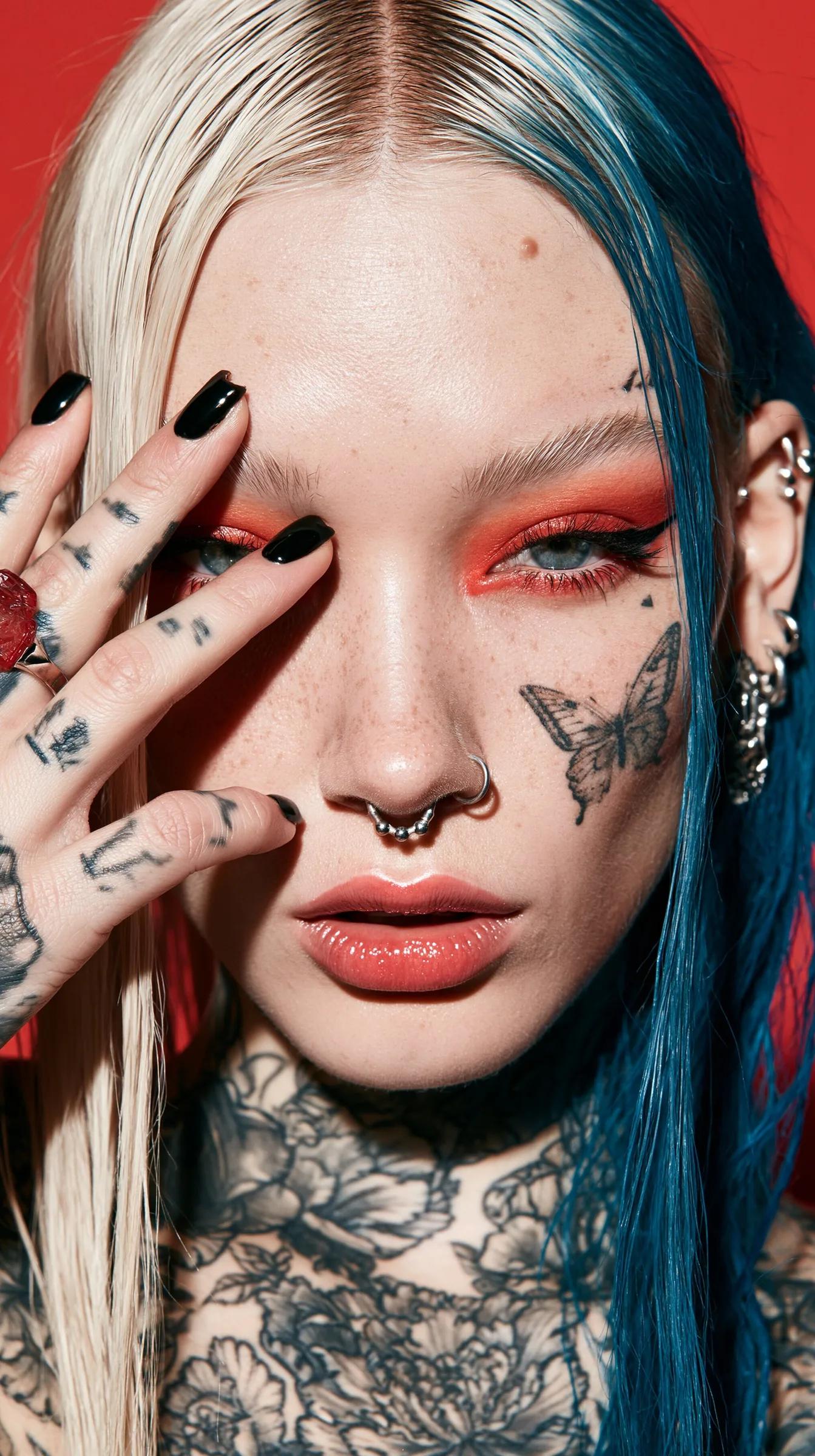 Edgy Alternative Beauty Portrait - Image prompt preview
