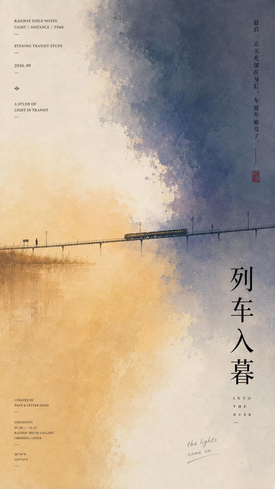 Chinese Minimalist Exhibition Poster Series - Image prompt preview