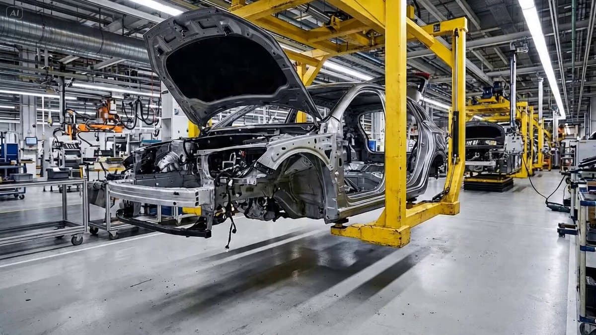 Style: Ultra-realistic industrial timelapse