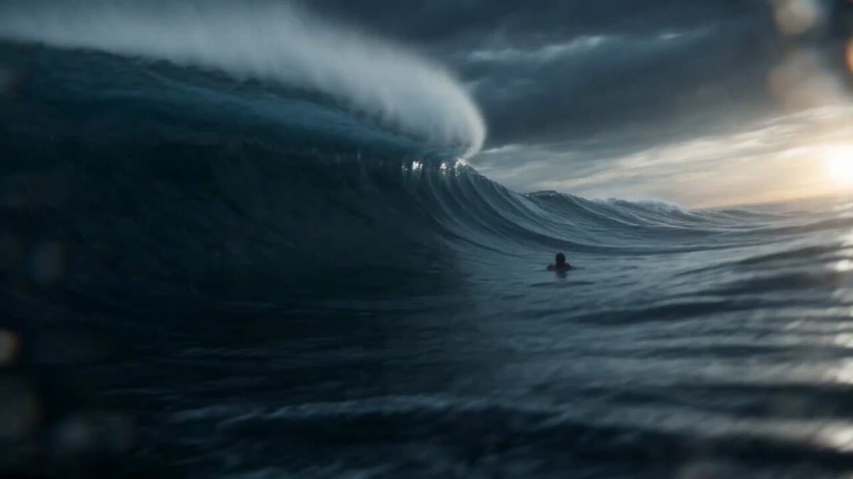 15-second ultra-cinematic realistic aquatic transformation sequence durin...