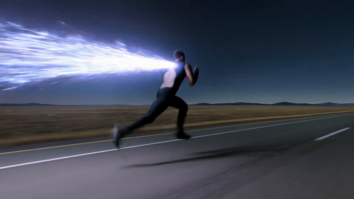 scene": "empty highway stretching into a cosmic horizon, sky tearing open...