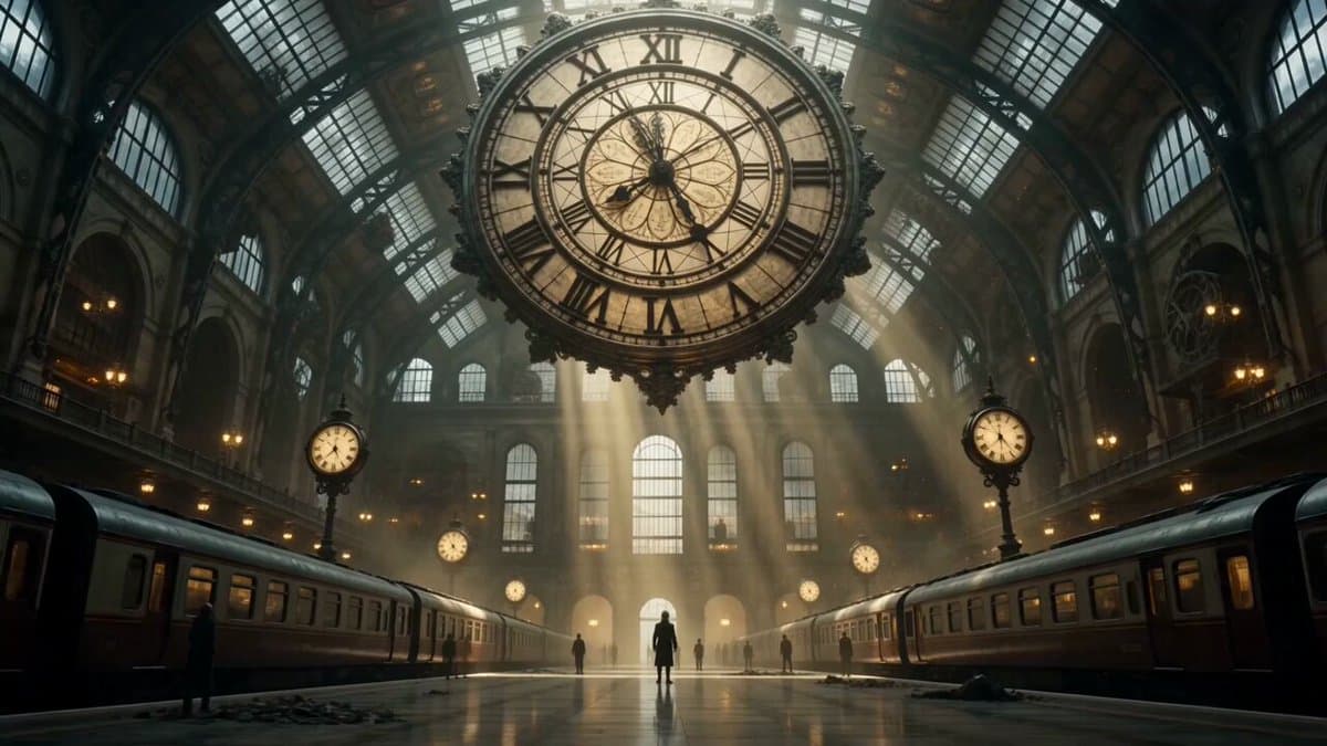 15-second ultra-cinematic sci-fi fantasy transformation sequence inside a...