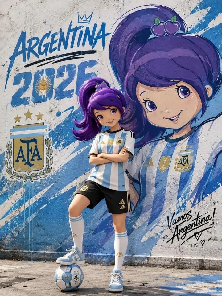 Ultra-detailed street-art football poster featuring a cute stylized carto...