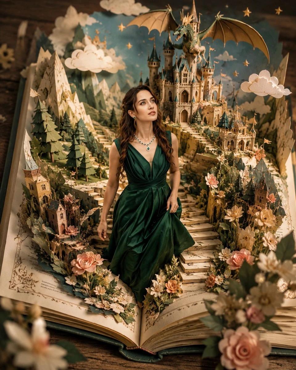 style":"ultra-detailed cinematic fantasy popup-book realism, handcrafted...
