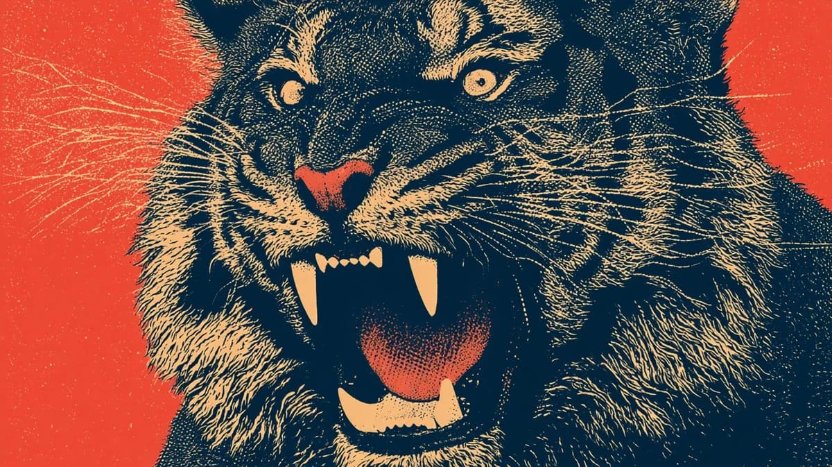Duotone Risograph Scream Print - Midjourney Prompt: 🔥🔥🔥