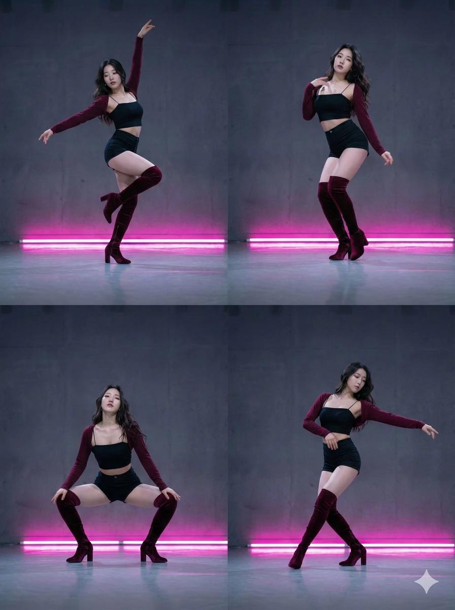 Each image should feature a different pose and angle, while maintaining c...