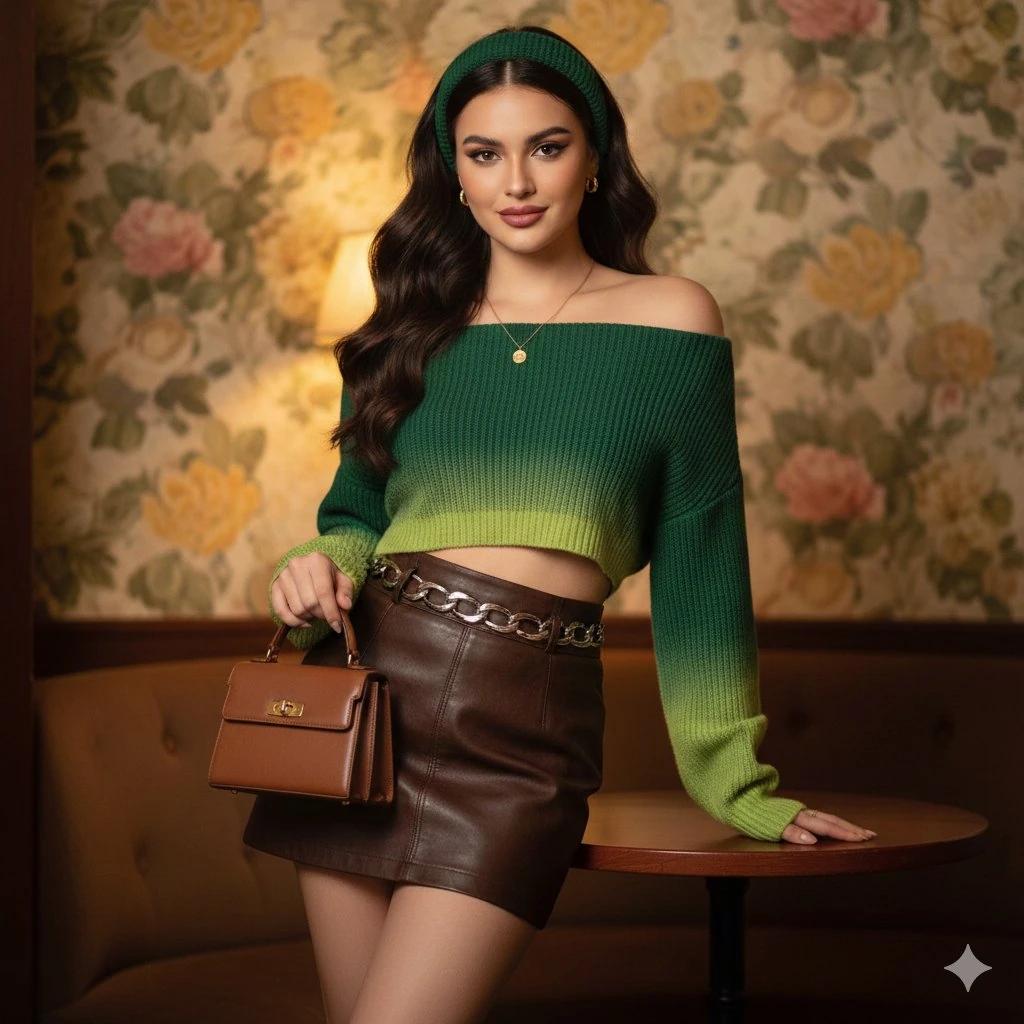 A highly detailed, fashion editorial quality full-body portrait of a styl...