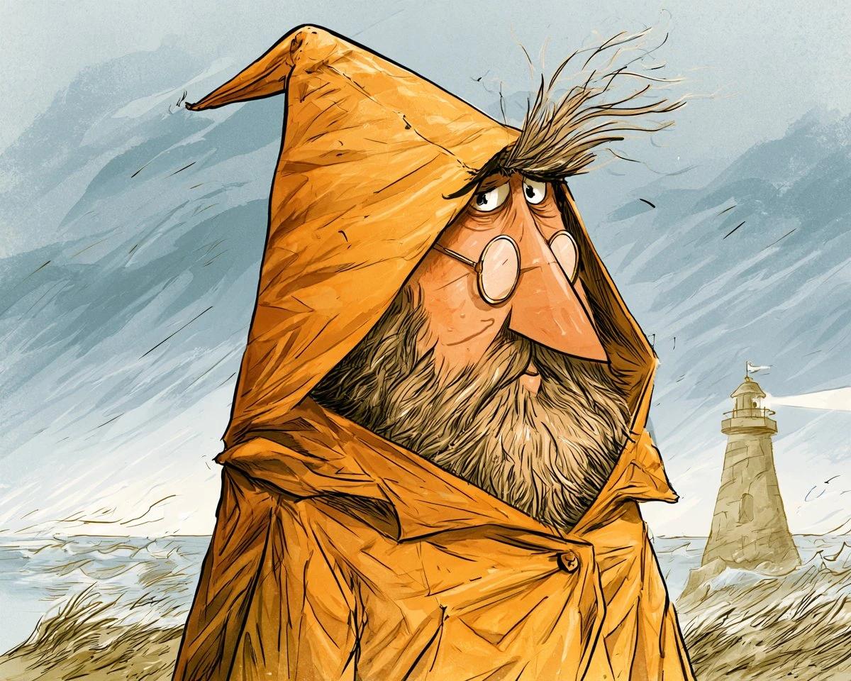 Caricature is not a big nose.