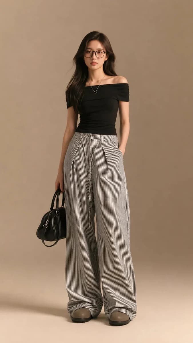 Ultra-realistic full-body fashion portrait of a young woman standing conf...