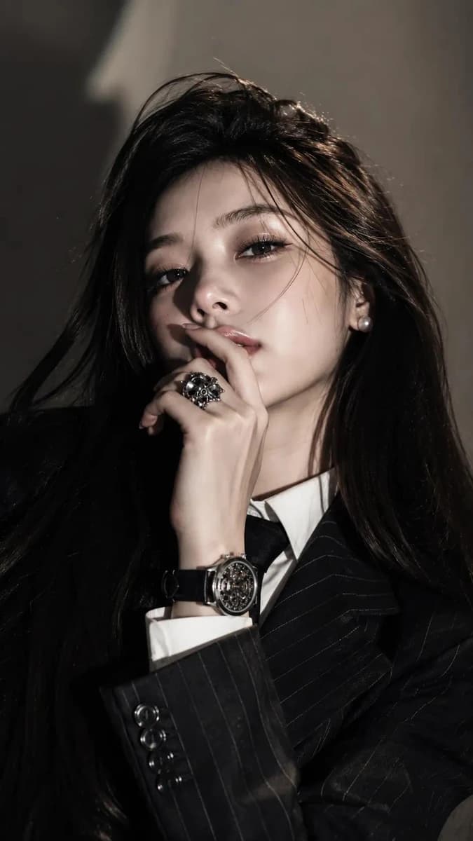 Ultra-realistic artistic fashion portrait, vertical 9:16 composition.