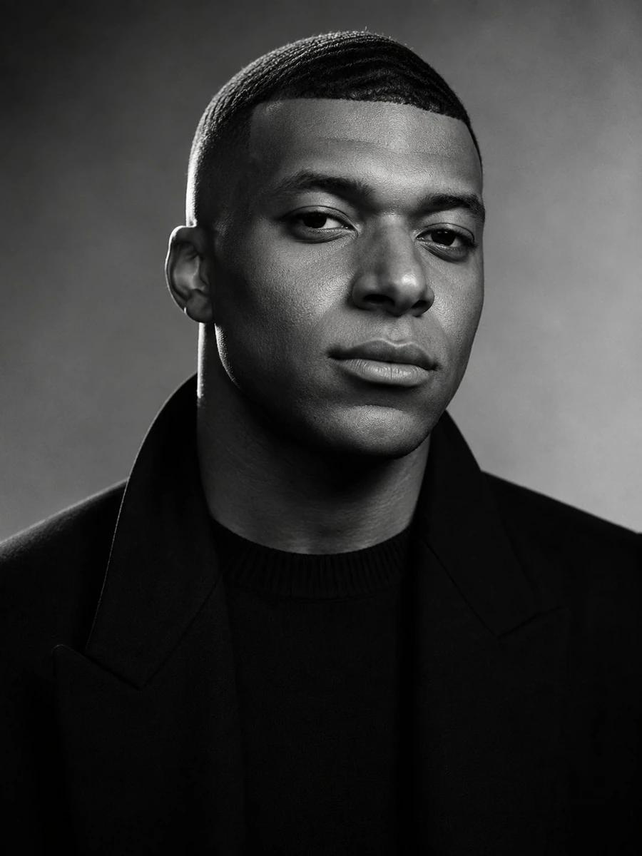 Ultra-realistic cinematic black-and-white portrait of a confident, world-...