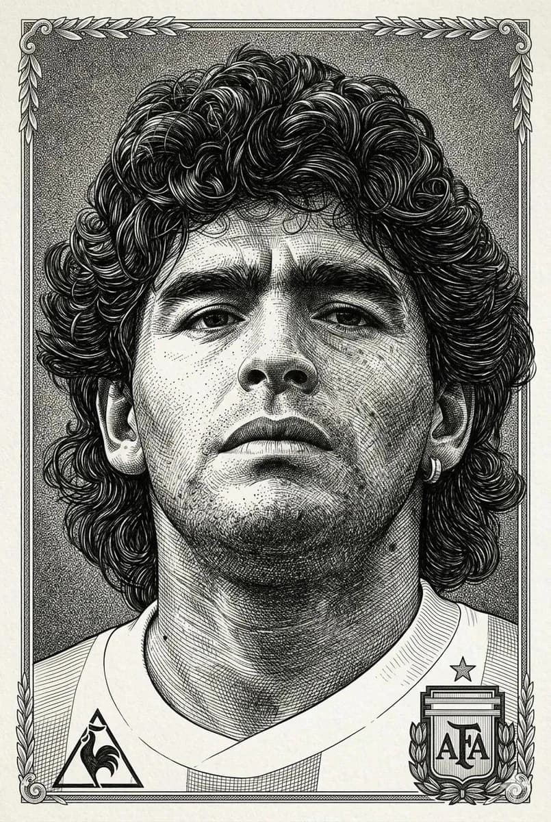A close-up portrait of a person in a hyper-detailed line-art/engraving st...