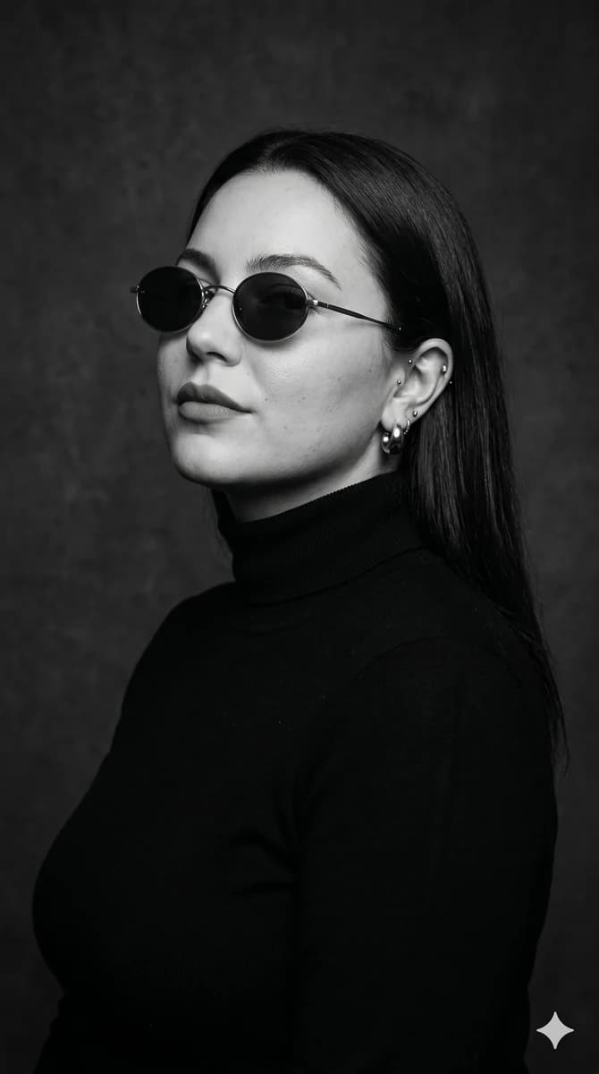 Masterpiece fine-art monochrome fashion portrait of an elegant woman in h...