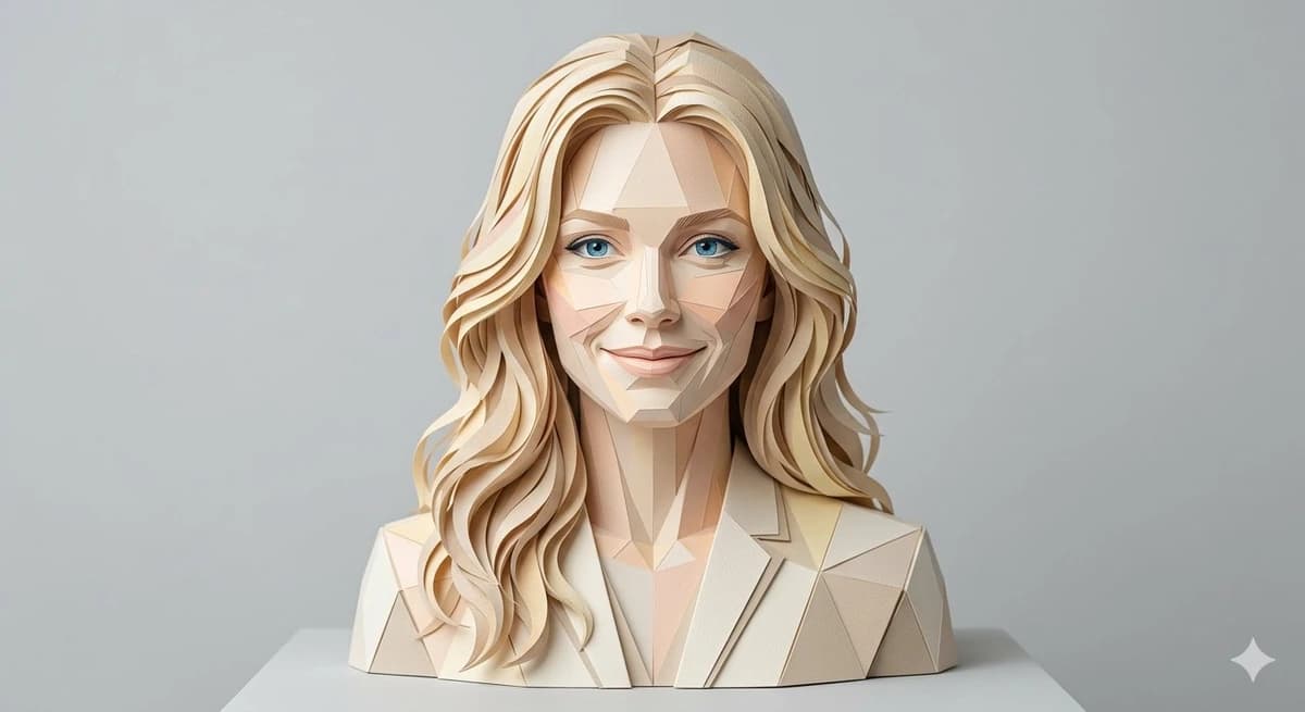 Ultra-high-definition portrait of a woman bust designed as a realistic pa...