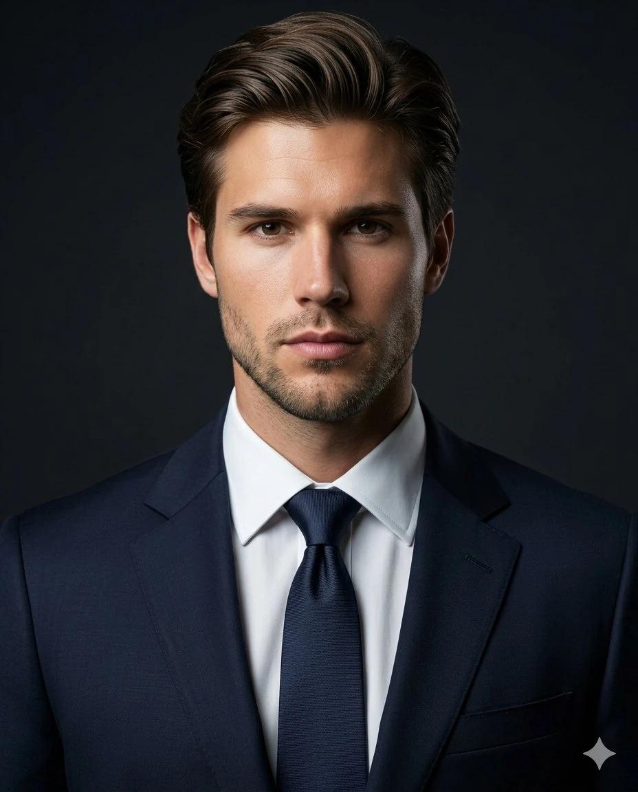Using the uploaded photo as the reference, create a premium CEO-style hea...