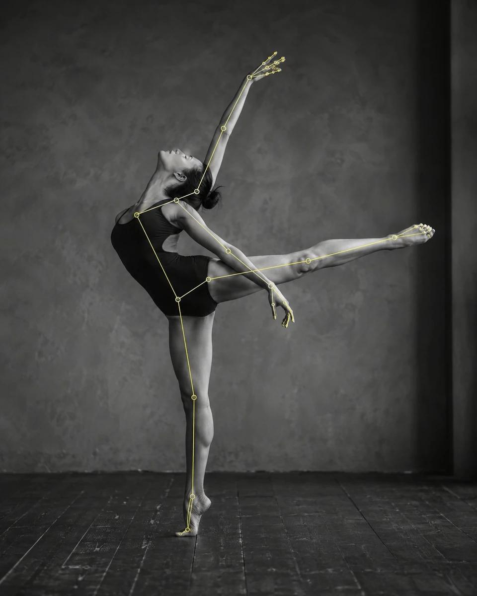 A dramatic black and white fine art photograph of a female contemporary d...