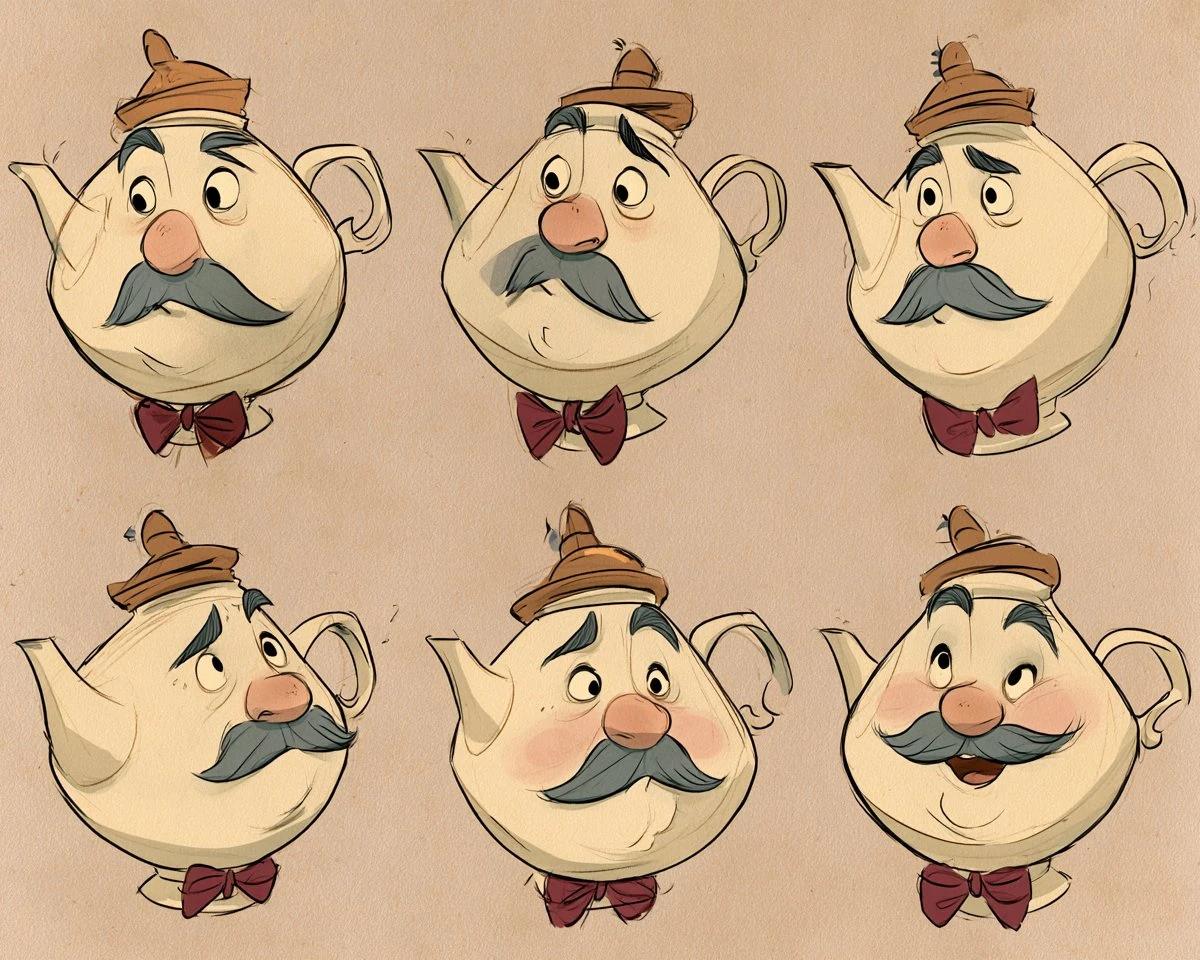 One fictional character, six readable moods.