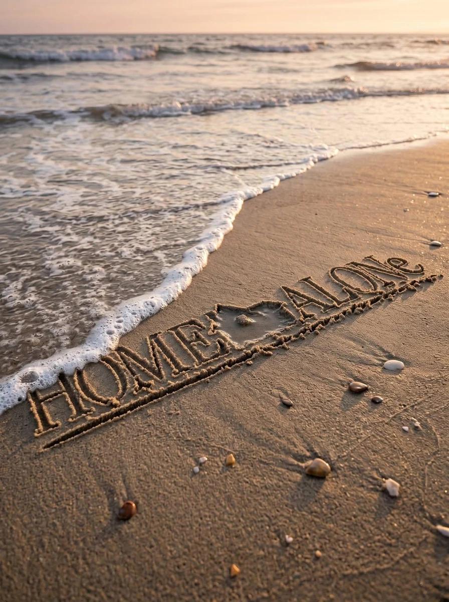 Transform the uploaded logo into a realistic beach scene where the logo s...
