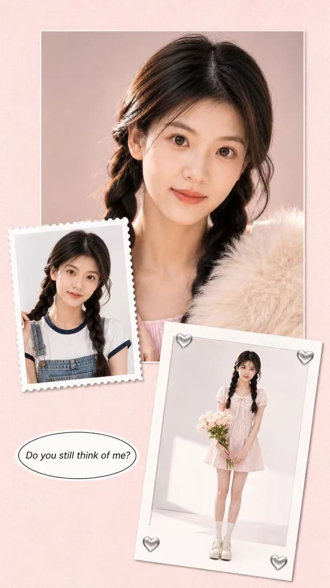 Soft pink scrapbook photo collage