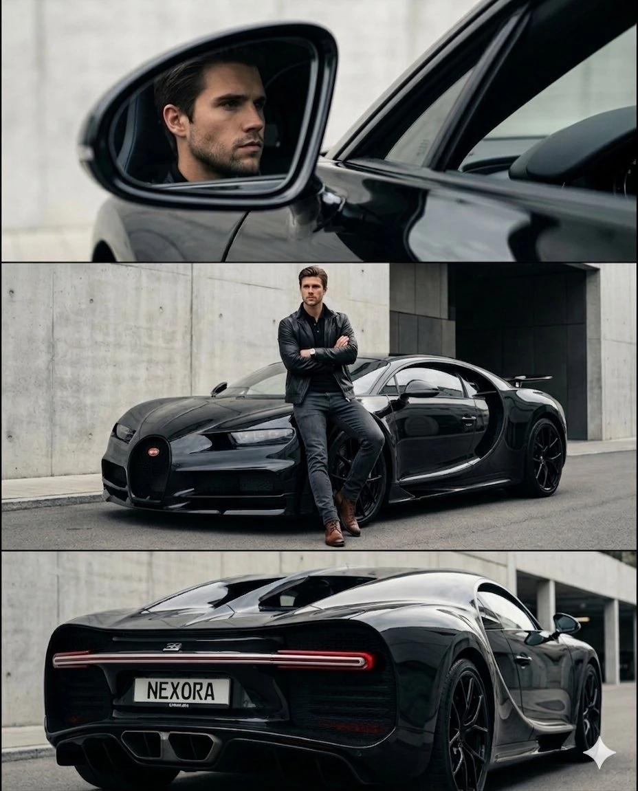 Ultra-realistic cinematic automotive editorial photoshoot featuring me, w...