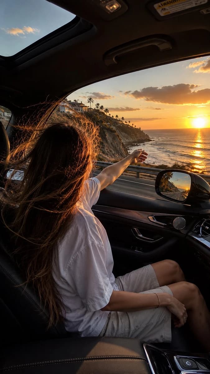Accidental candid iPhone 17 Pro Max photo captured from the rear seat of...