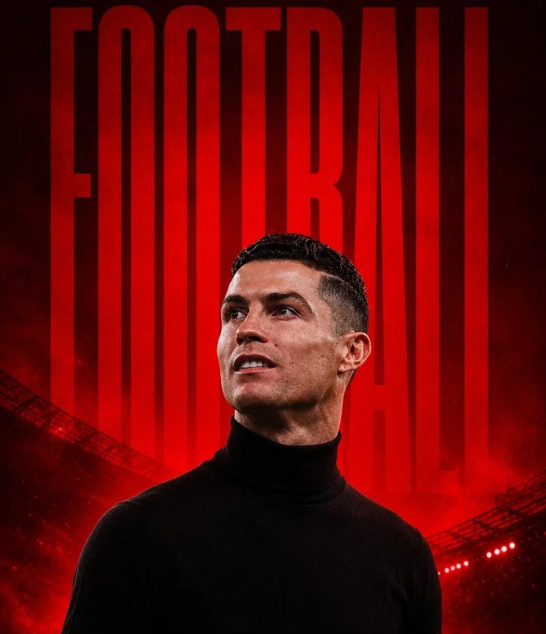 The background is a dark football stadium filled with glowing red floodli...