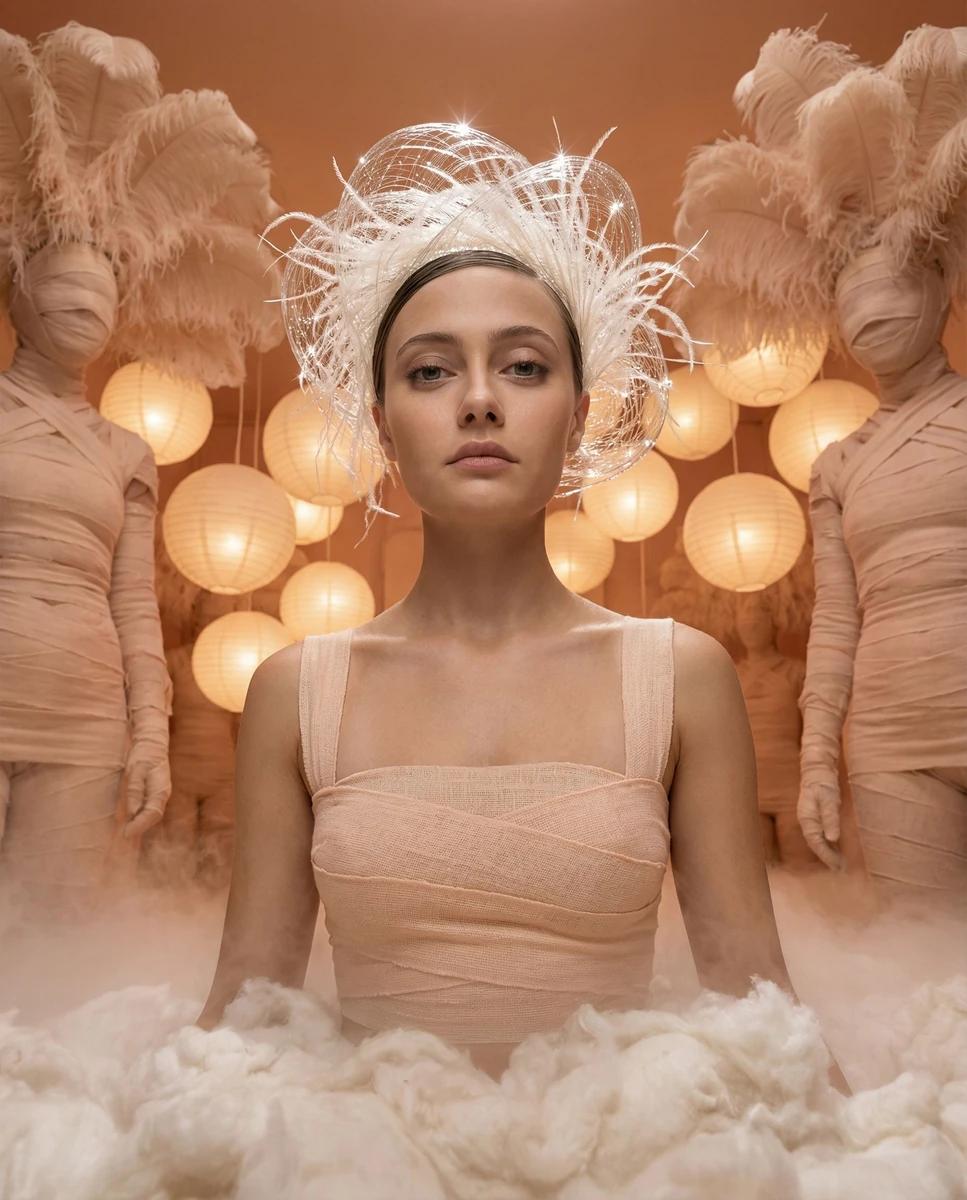 vibe_title_en": "Surreal Fabric Dreams Rising From Ground Level Clouds",
